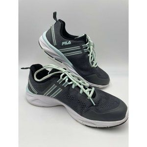 Women's 11 Fila 5GM00498-057 Coolmax Memory Foam Gray/Seafoam Running Shoes